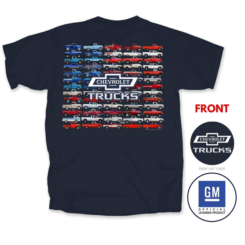 Chevrolet Chevy Trucks American Flag Men’s T-Shirt Silverado Official Licensed