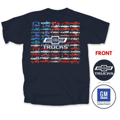 Chevrolet Chevy Trucks American Flag Men’s T-Shirt Silverado Official Licensed