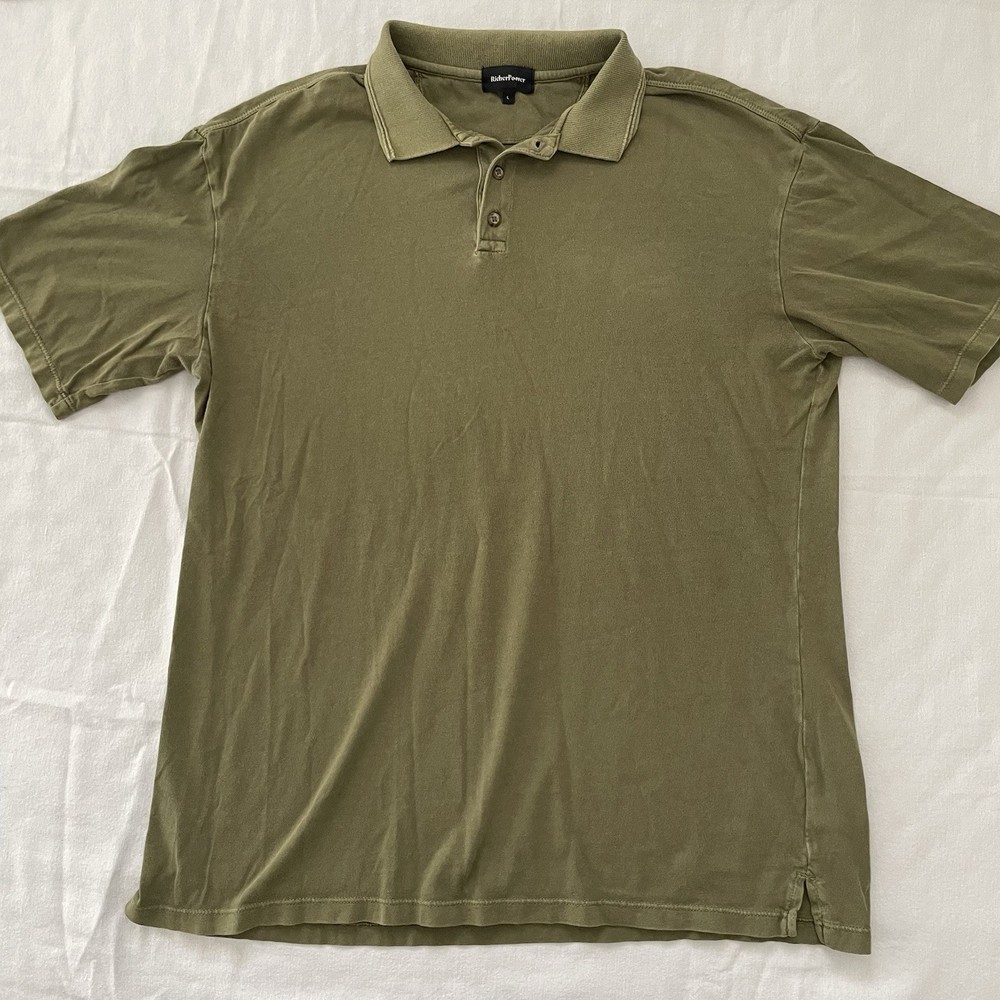 Richer Poorer Polo Shirt Men Olive Green Soft Feel LARGE golf Urban Classy Comfy