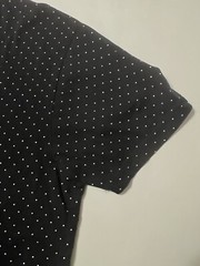denim flower ricky singh t shirt Navy Blue, Red, & White Polka Dot Short Sleeve