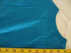 Vintage Fruit of the Loom Pocket T Shirt Large Teal Blue Single Stitch Blank