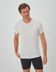 Hanes Perfect Flex Men’s Tee, White Crewneck Undershirt, 1-Pack