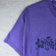 Vtg Hawaii Floral T Shirt Mens Small Purple Beach Hawaiian Resort Island