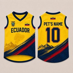 Personalized Ecuador Pet Soccer Jersey, Soccer Outfit for Dogs Cats