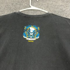 US Navy 7.62 Design T Shirt Mens L Black Cotton Mermaid Skull Graphic Military