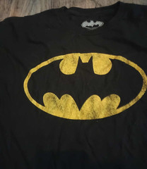 Batman DC Comics Graphic T-Shirt Mens Large Black Solid Short Sleeve Cotton
