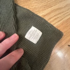 Weatherproof Vintage Waffle Knit Thermal Henley Shirt Olive Green