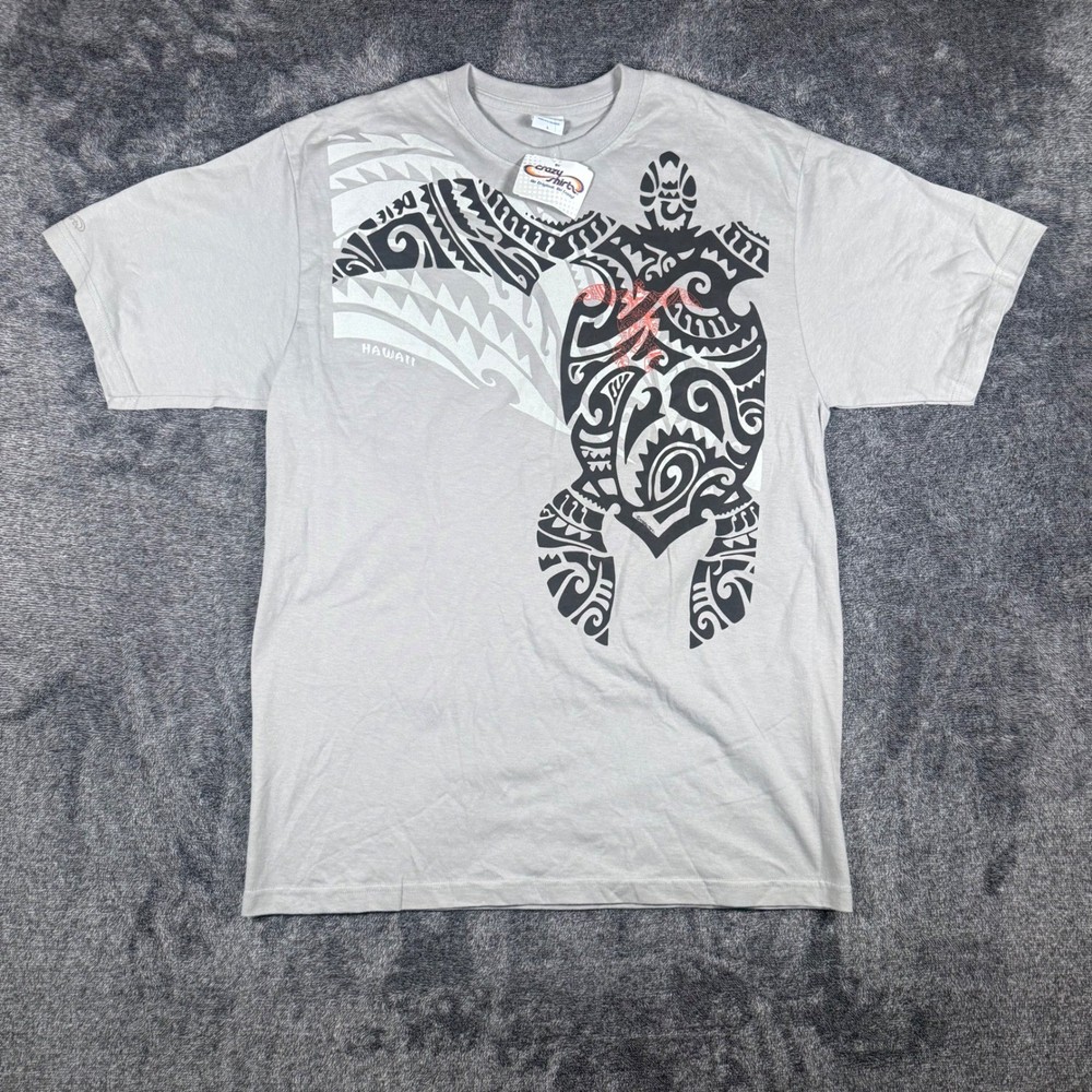Crazy Shirts Hawaii Honu Tribal Kai Hi Grey T-Shirt Mens Large NWT Sea Turtle