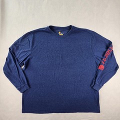 Carhartt Shirt Mens 2XL Blue K231 Long Sleeve Logo Original Fit Workwear Tee