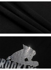 New Fashion Leopard Rhinestone Summer Short Sleeve Luxury Men Streetwear T-Shirt