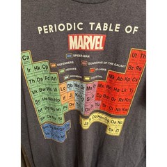 Marvel Periodic Table Graphic T Shirt Mens 2XL Blue Port & Company Superhero Tee