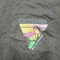 Chubbies Shirt Mens 2XL Black Win The Weekend Flamingo Pocket Graphic Tee