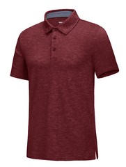 Men’s Short Sleeve Polo Golf Shirts 3-Button Moisture Wicking Athletic T-Shirts