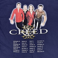 Vintage Creed Tour Shirt Men’s XL Blue Rock Band Tee Concert 90s Y2K Human Clay