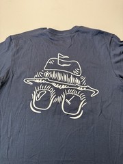 Swag Golf Shirt Mens Medium Blue Short Sleeve Cotton Skull Crewneck Fried Egg