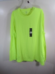 New Athletic Works Men T Shirt Size XL 46 48 Acid Yellow Long Sleeve