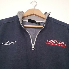 Lions JRS Volleyball Club Embroidered Logo Front Pockets 1/4 Zip High Neck