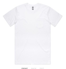 AS Colour Men’s 5027 6.5oz 100% Combed Cotton Classic Pocket Tee Blank White XL
