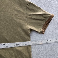 VINTAGE Quiksilver Men Shirt L/G Green Y2K Logo Short Sleeve Skater Ringer