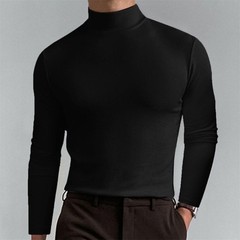 Men’s Turtleneck Slim Fit Basic Tops Lightweight Pullover Long Sleeve T Shirt