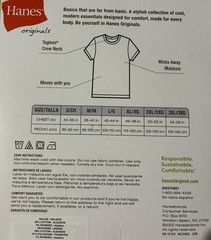 Hanes Originals Men’s 3-Pack Stretch Tagless Moisture Wicking Crew T-Shirt M