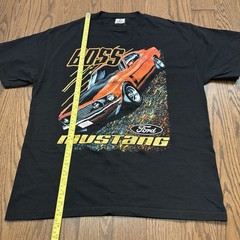 Vintage Ford Mustang Boss T Shirt Y2K Racing Graphic Tee NASCAR – Mens Large