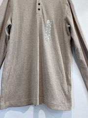 St. John’s Bay NWT Mens XL Henley Shirt Oatmeal Beige Thermal Waffle Knit Casual