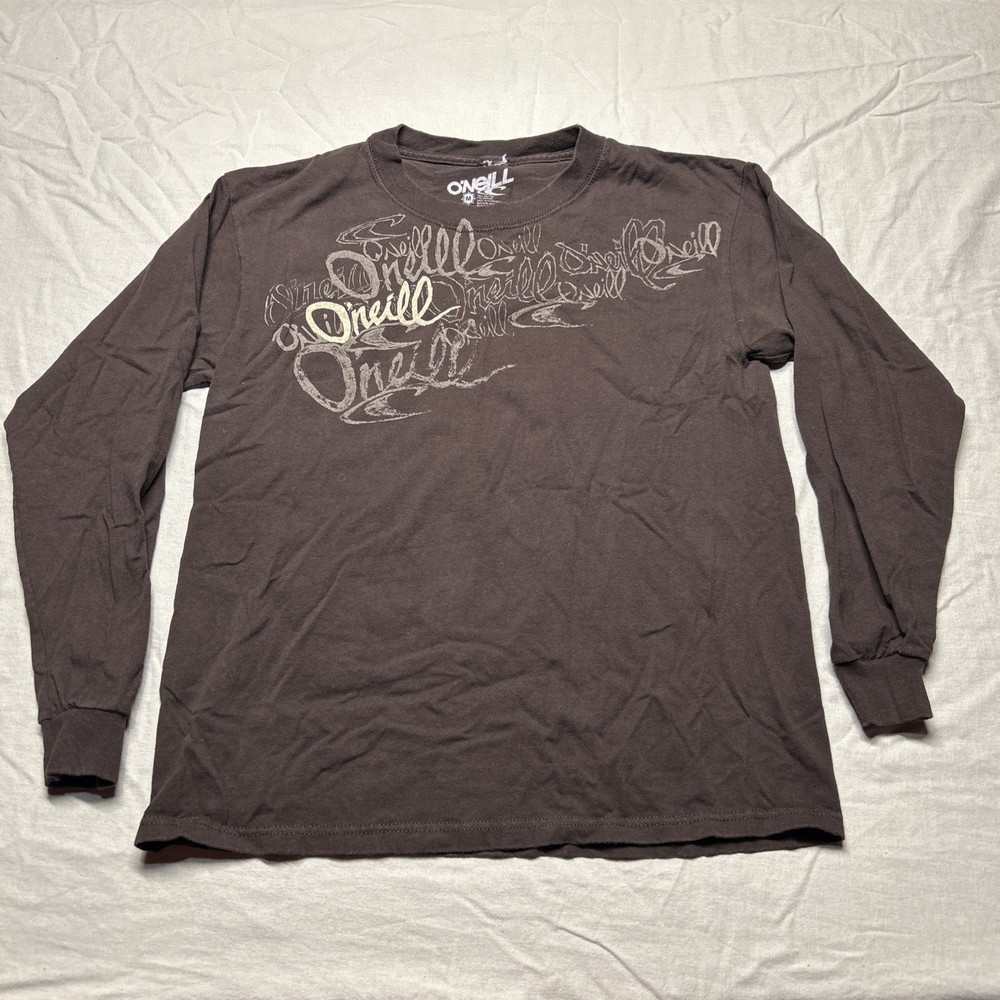 Vintage O’neill Long Sleeve T Shirt Mens Medium Brown Y2K Surf Skate