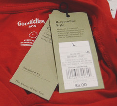 NWT Goodfellow & Co Mens Size L Red V-Neck T-Shirt Short Sleeves Standard Fit
