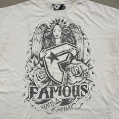 Famous Stars & Straps Angel Graphic T Shirt Men’s 2XL White Y2K Streetwear