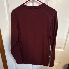 G.H. Bass & Co. Men’s Burgundy Jersey Long Sleeve Crew Neck T-Shirt Size S
