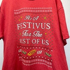 Seinfeld T-Shirt Mens XL Red Festivus For The Rest Of Us Graphic Tee