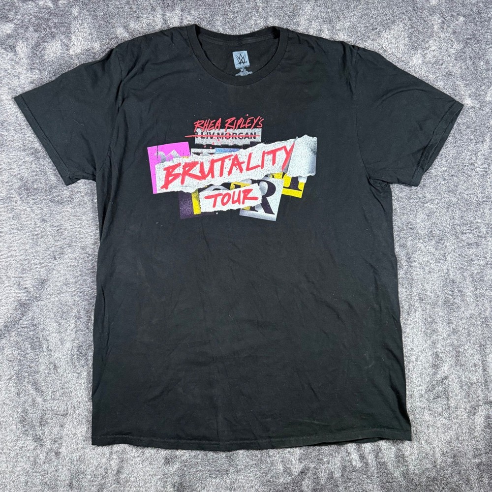 WWE Rhea Ripley Brutality Tour Mami’s Back Black Graphic T-Shirt Mens XL