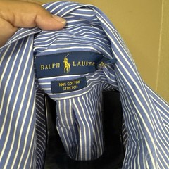 Polo Ralph Lauren Blue & White Striped Button-Down Shirt Men’s Large 100% Cotton
