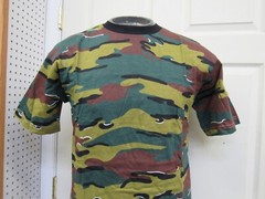 Miltec Belgian Jigsaw Camo Pattern T-Shirt Short Sleeve 100% Cotton