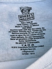 Where’s Waldo? Men’s T-Shirt Size Medium Cartoon Graphic Print Long Sleeve White