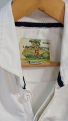 Retro T. Dalton Striped Rugby Shirt Small White Navy Cropped