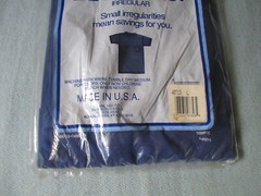 VINTAGE 1988 Fruit Of The Loom Bloopers Men L Dark Blue Pocket T-Shirt Sleveless