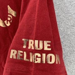 NWT True Religion Mens Shirt Medium M Red Stamp Foil Red Short Sleeve Camisa