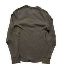 Vince Shirt Mens Size Medium Dark Olive Wafer Knit Henley Shirt Long Sleeve Slim