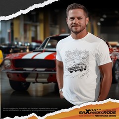 Car Culture Shirts for Men Retro Racing Culture Stretchy Tee Crew neck