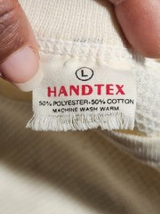 Vintage Handtex Shirt Mens Large White Long Underwear Waffle Knit