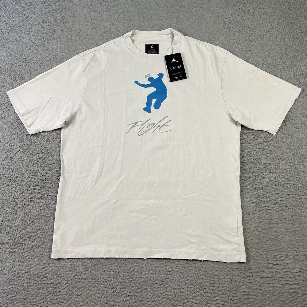 Air Jordan x Union T Shirt Mens Medium Photon Dust GFX Short Sleeve