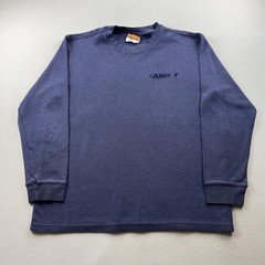 Vintage AND1 T-Shirt Mens Large Blue Thermal Waffle Knit Basketball Long Sleeve