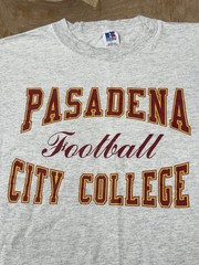 Vtg Pasadena City College PCC Football T Shirt L Russell Athletic USA