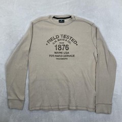 G.H. Bass & Co Long Sleeve T-Shirt Mens Large Beige Field Tested 1876 Thermal