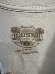 Costa Men’s T-Shirt Blue L Born on the Water Graphic Logo Crew Neck Cotton