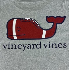 Vineyard Vines Mens Football Whale Pocket T Shirt XL Short Sleeve Heather Gray