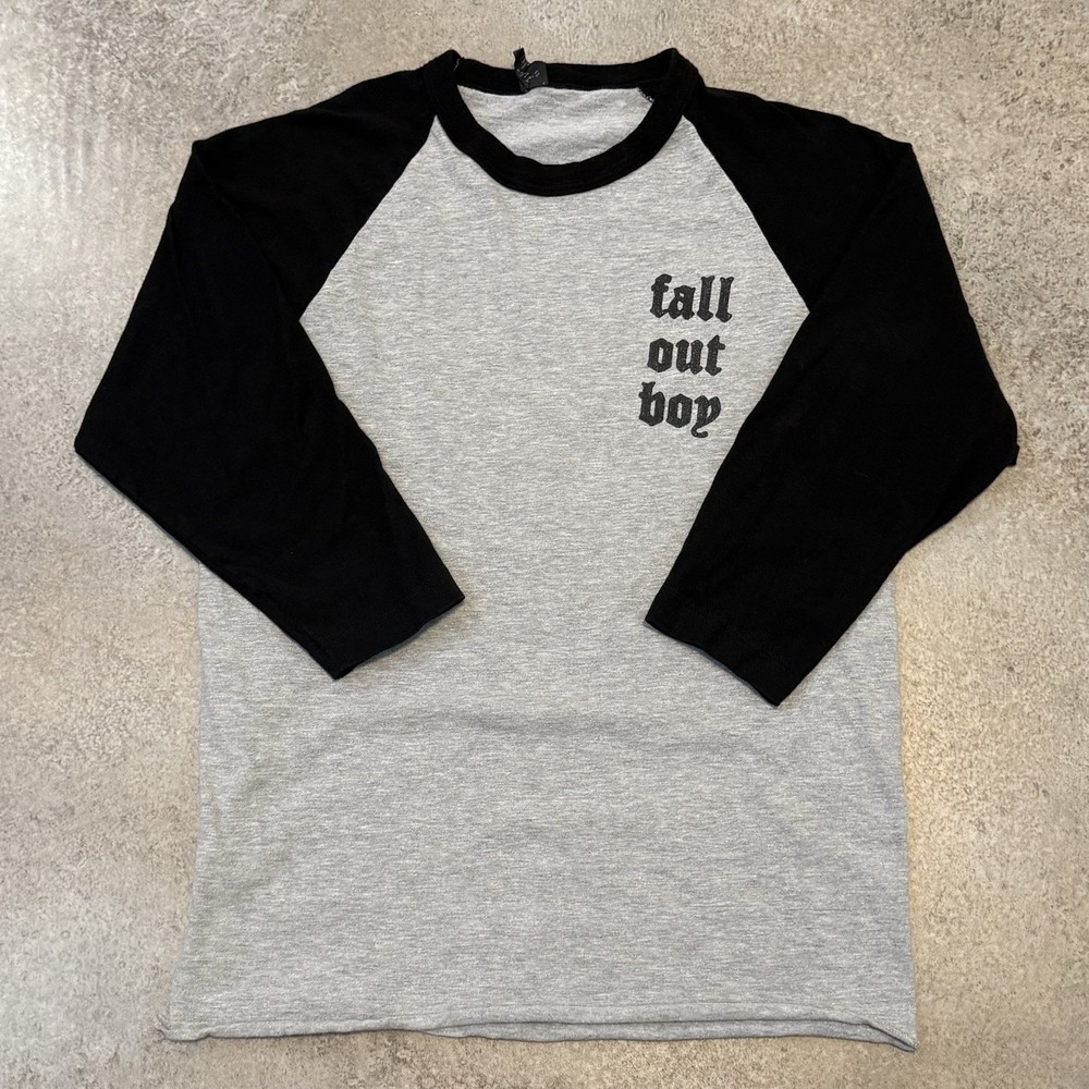 Vintage Y2K Fall Out Boy Irresistible Raglan Tee Shirt Small Migos Pop Punk 3/4