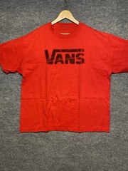 Vans Shirt Mens XL Red Logo Graphic Tee T-Shirt Skateboard Classic No Size Tag.